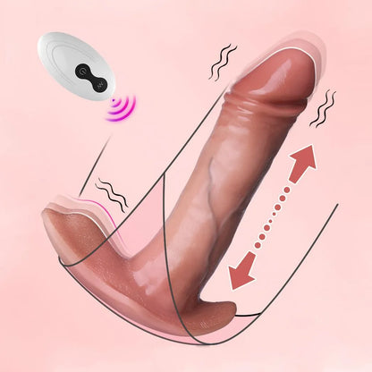 Thrusting Wearable Dildo Vibrator With Remote Controller