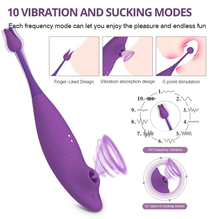 Tip Vibrator Dual Stimulation With Clit Sucking
