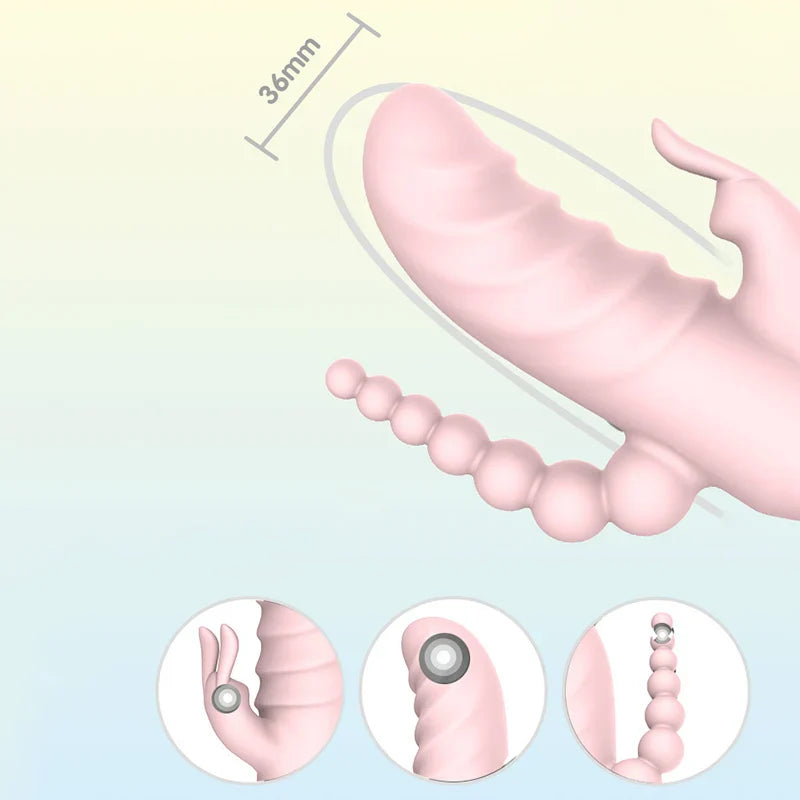Triple Stimulater Clitoral G-Spot Anus Vibrator