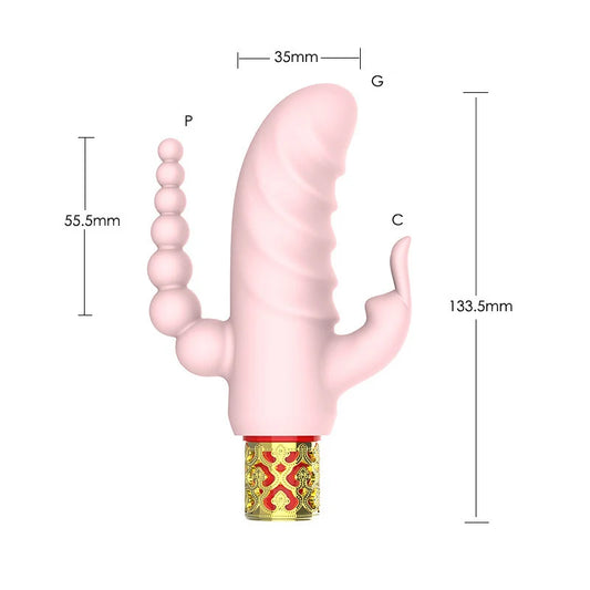 Triple Stimulater Clitoral G-Spot Anus Vibrator