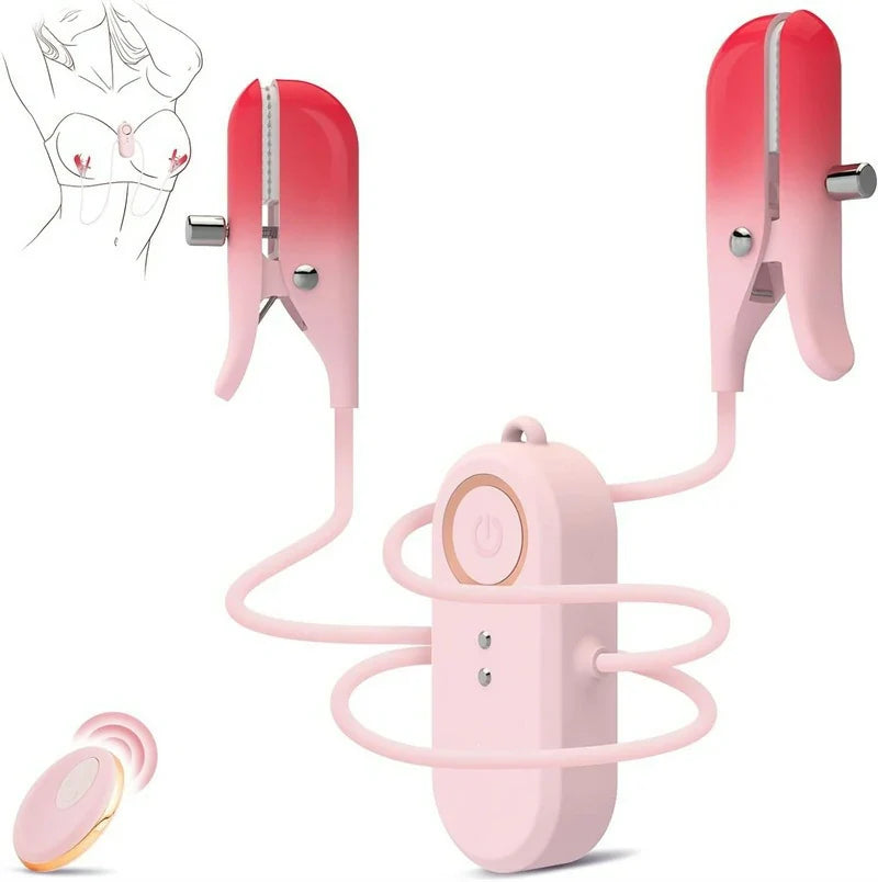 Vibrating Nipple Clamps – Remote Control Breast Stimulator