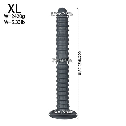 Spiral Penetrator Extra-Long Suction Dildo