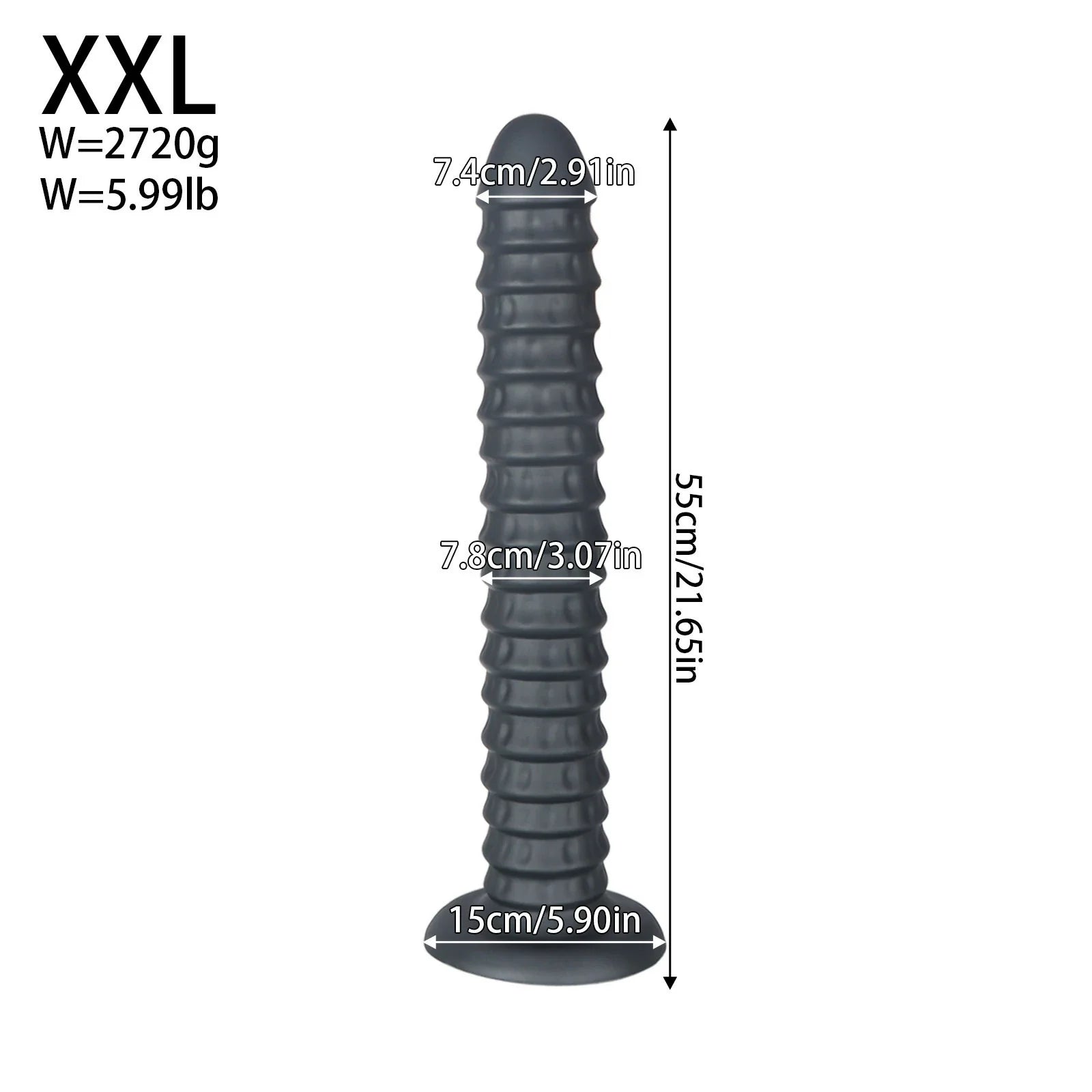 Spiral Penetrator Extra-Long Suction Dildo