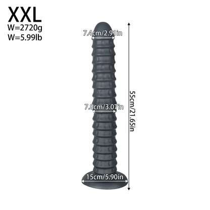 Spiral Penetrator Extra-Long Suction Dildo