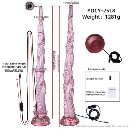 Extra Long 25 Inch Tentacle Dildo with Camera – Advanced Silicone Aliendildo for Deep Exploration