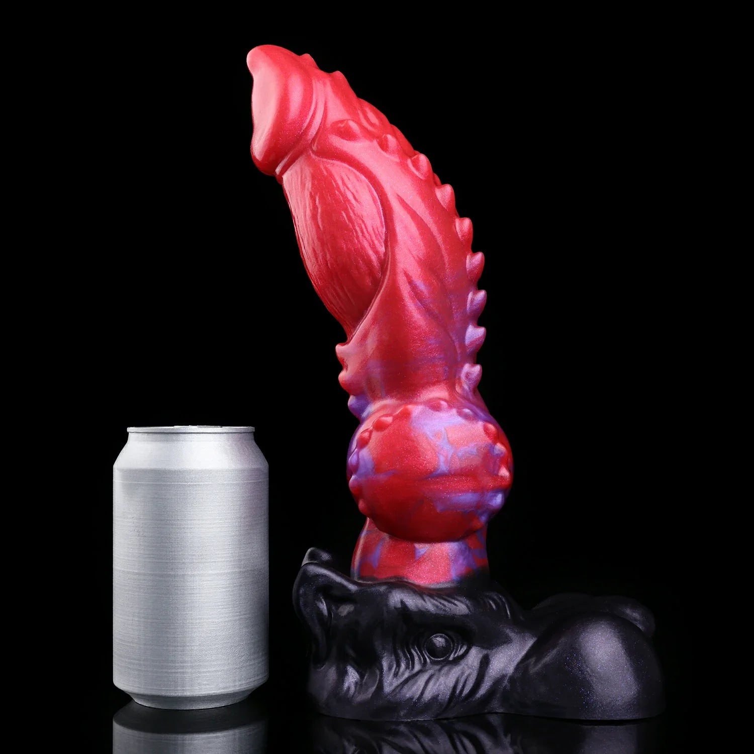 Crimson Abyss Canine Fantasy Knot Dildo with Testicles