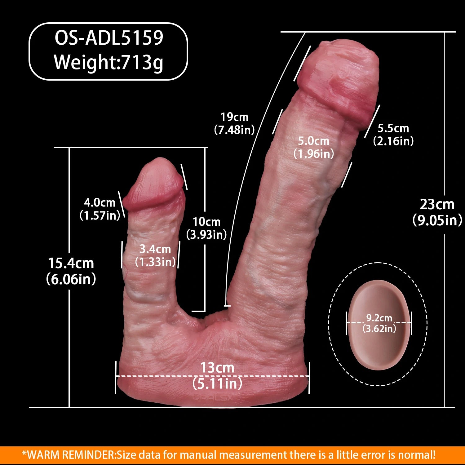 Realistic Double-Ended Dildo With Suction Cup And Veining
