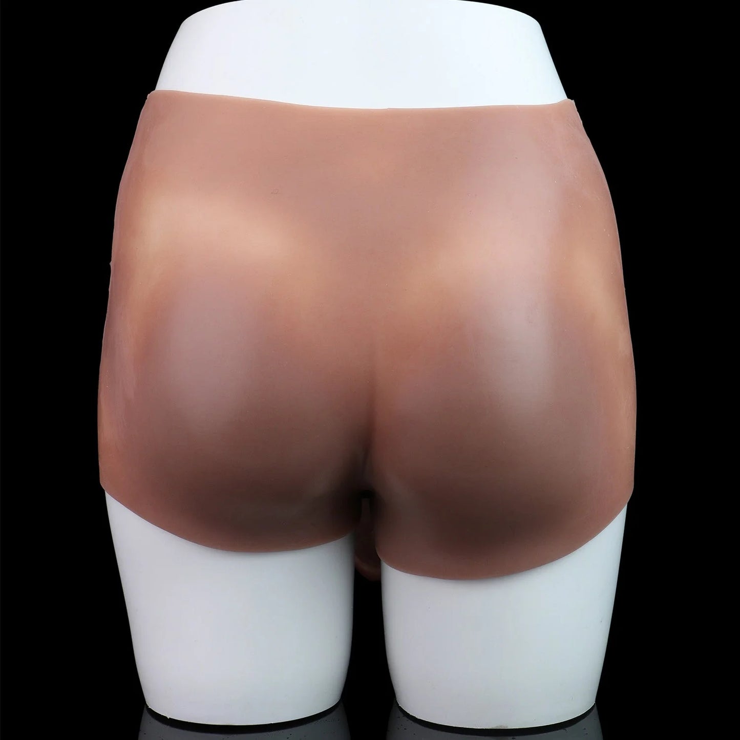 One-Piece Platinum Silicone Hollow Dildo Briefs with Testicles