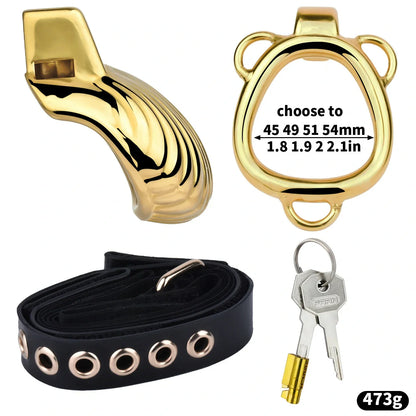FRRK Metal Seashell Shape Chastity Lock (Optional Ring Sizes)