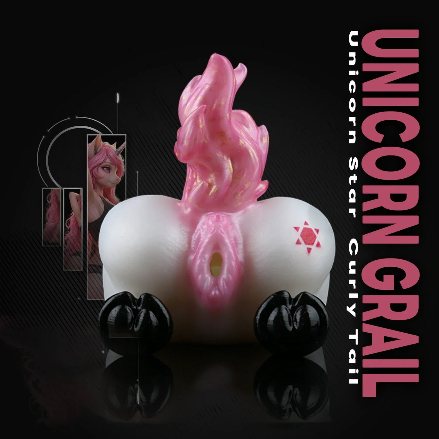 Pink Star Unicorn Fantasy Monster Girl Stroker