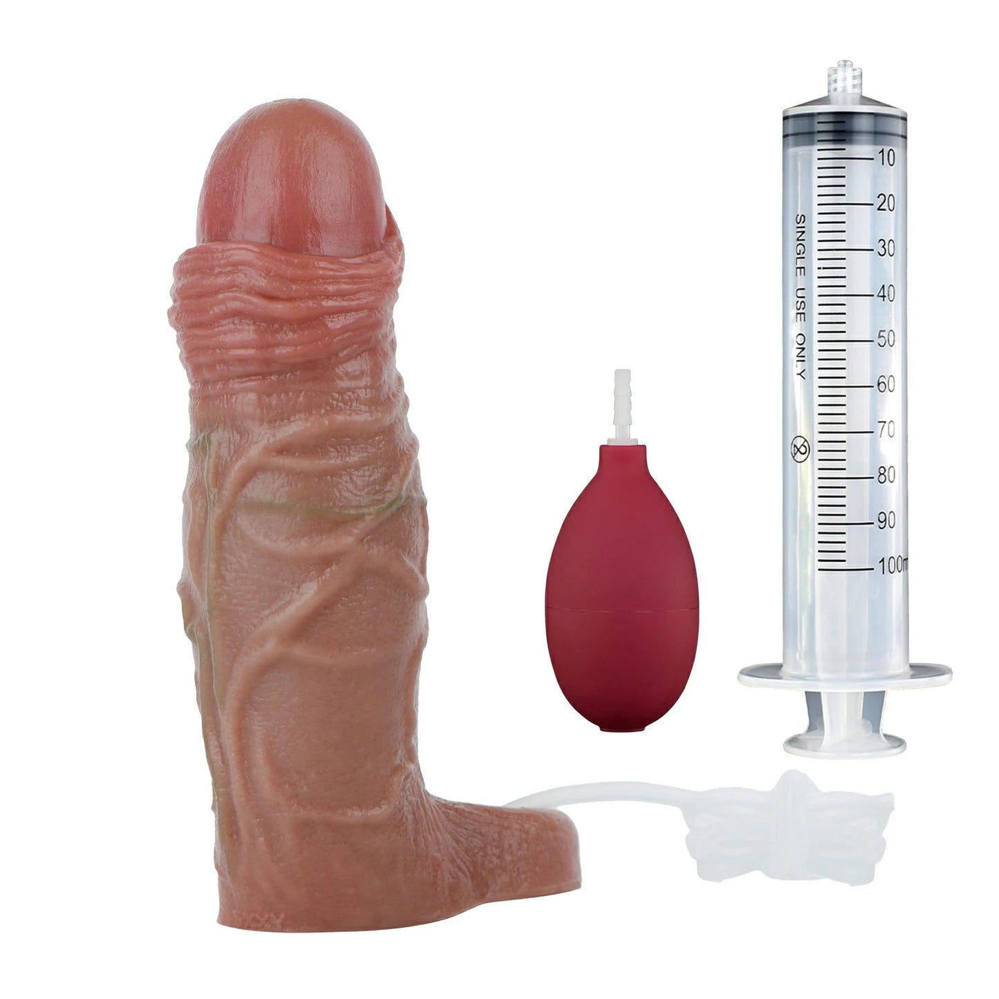 2-in-1 Ejaculating Dildo & Penis Extension Sleeve