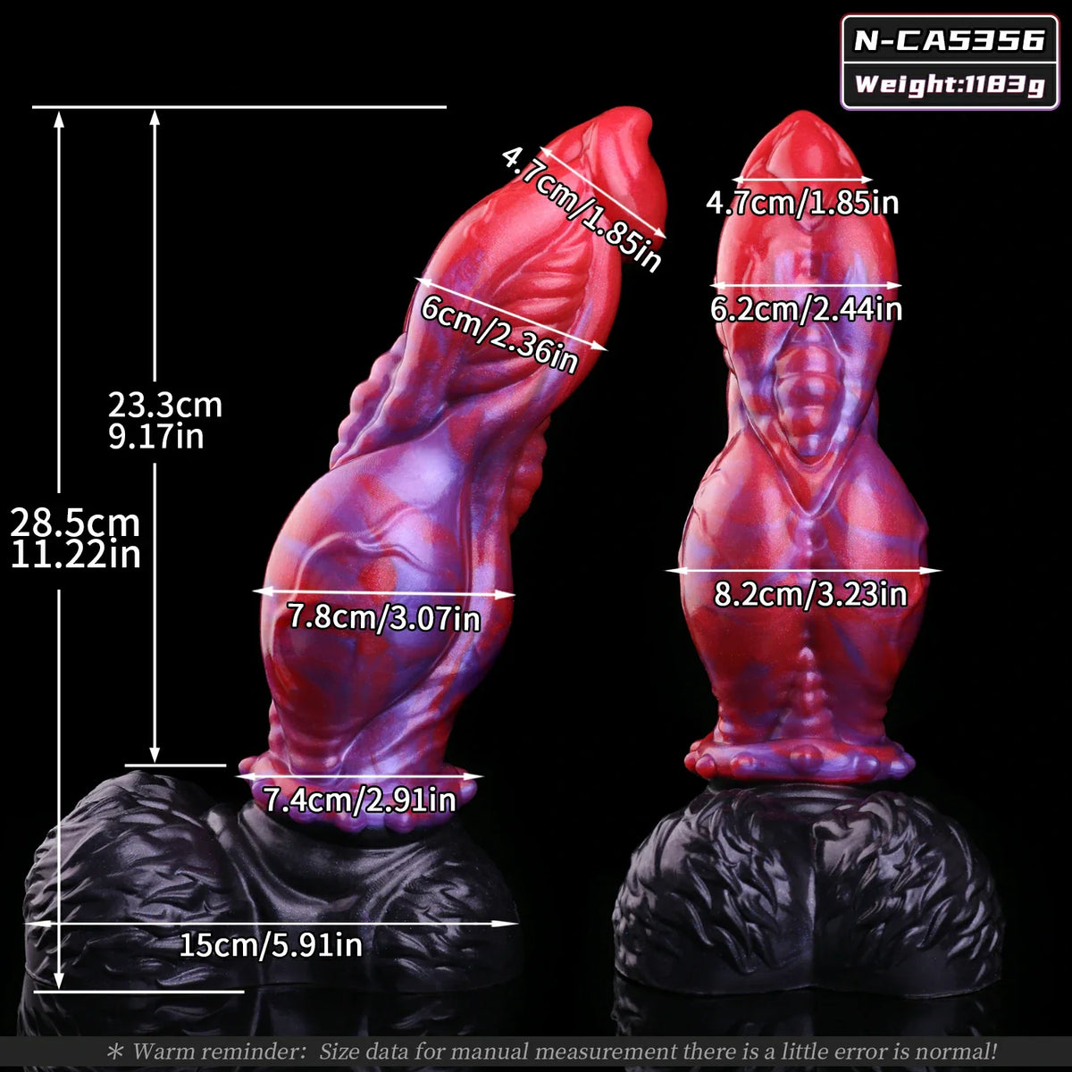Crimson Abyss Canine Fantasy Knot Dildo with Testicles