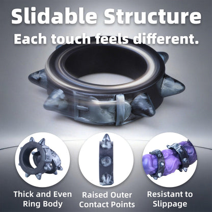 Wolf-Fang Cock Ring Set – Premium Platinum Silicone | 4 Sizes | Dark Series
