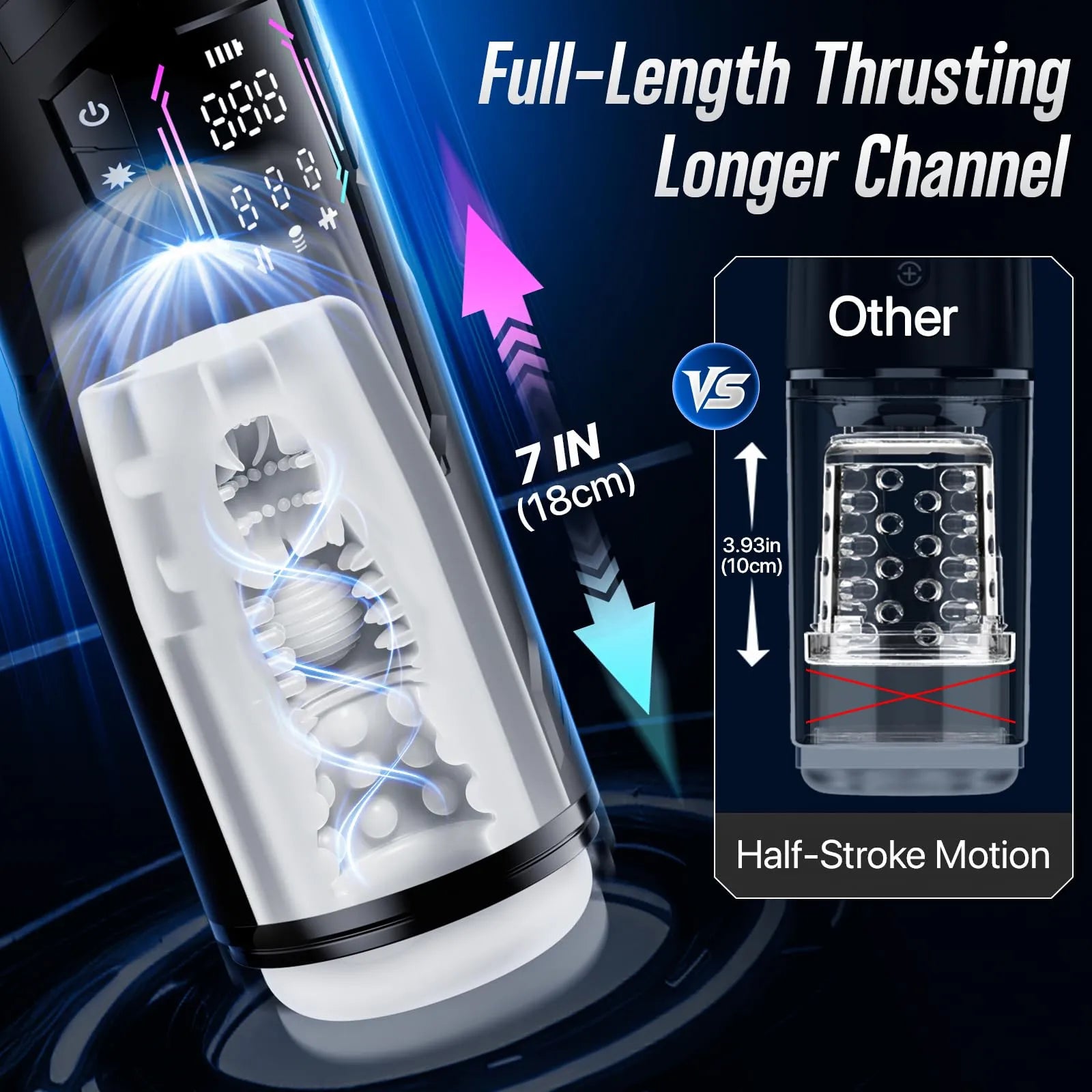 XT4 Hands Free Masturbator Squeeze Sucking Thrusting Vibrating App Interaction