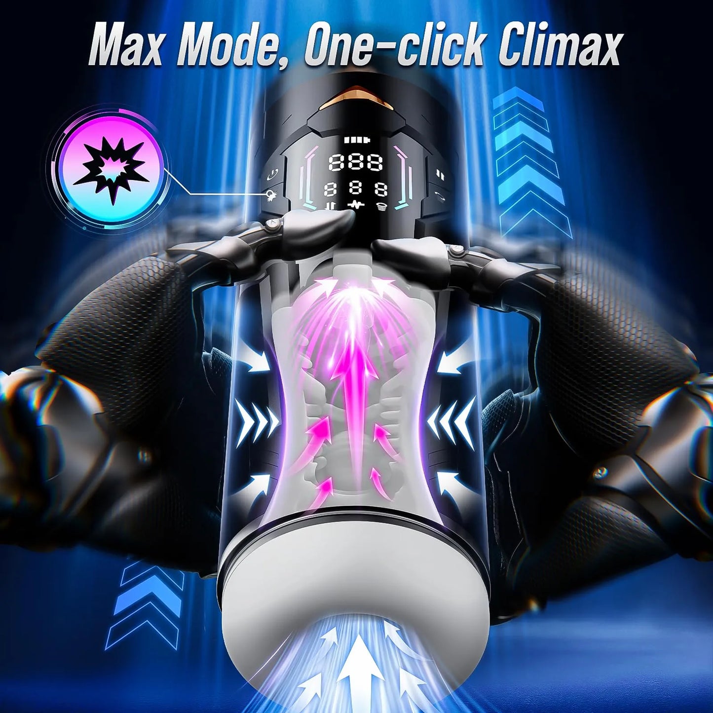 XT4 Hands Free Masturbator Squeeze Sucking Thrusting Vibrating App Interaction