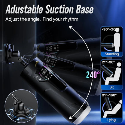 XT4 Hands Free Masturbator Squeeze Sucking Thrusting Vibrating App Interaction