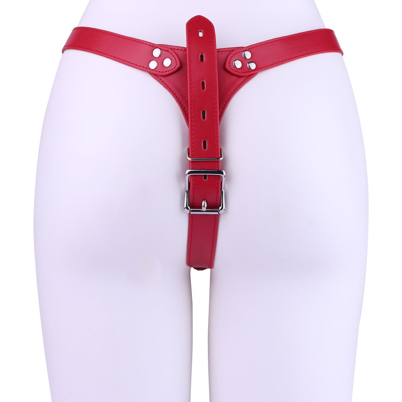 The Rainbow Shell Chastity Set (Red Harness Edition)