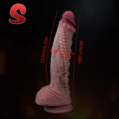 Heat Fit – Wearable Heated Beaded Dildo with Suction Cup