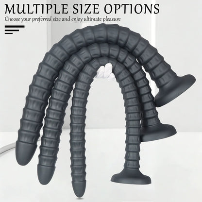 Spiral Penetrator Extra-Long Suction Dildo