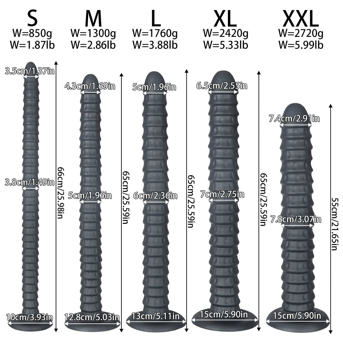 Spiral Penetrator Extra-Long Suction Dildo