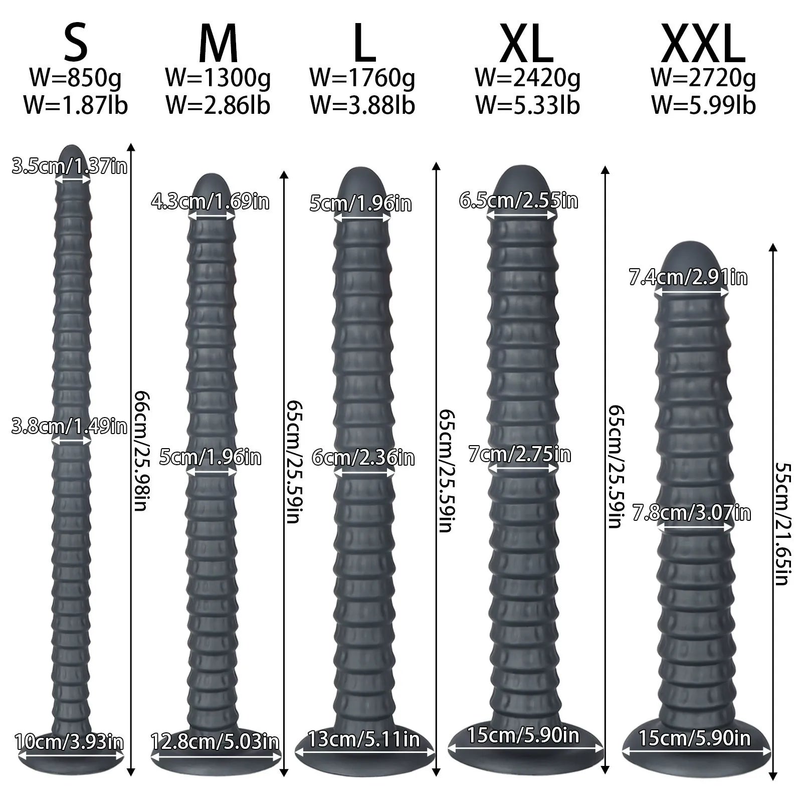Spiral Penetrator Extra-Long Suction Dildo