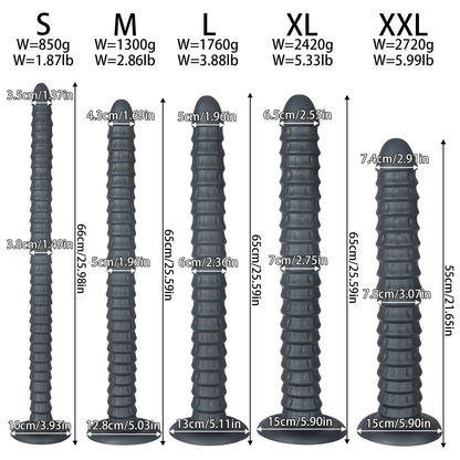 Spiral Penetrator Extra-Long Suction Dildo