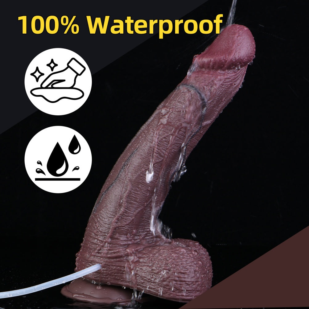 Long 11-inch Dildo Squirting Anal Sex Toys - Realistic Ebony BBC Dick Women Masturbator