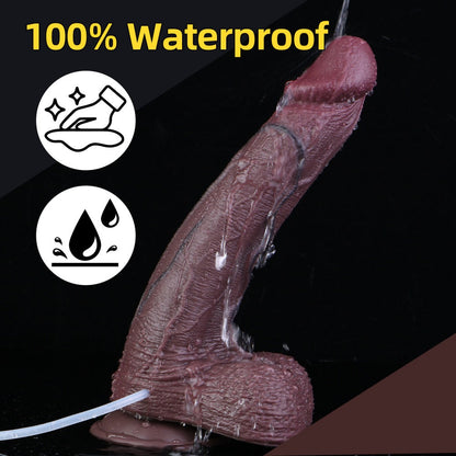 Long 11-inch Dildo Squirting Anal Sex Toys - Realistic Ebony BBC Dick Women Masturbator